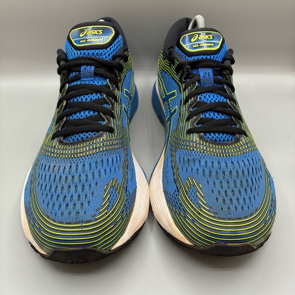 Asics Gel-Nimbus 21 Men’s 10 Mako Blue Green Running Sneakers 1011A169 - Picture 2 of 8